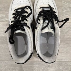 White and Black Sneakers with Black Laces